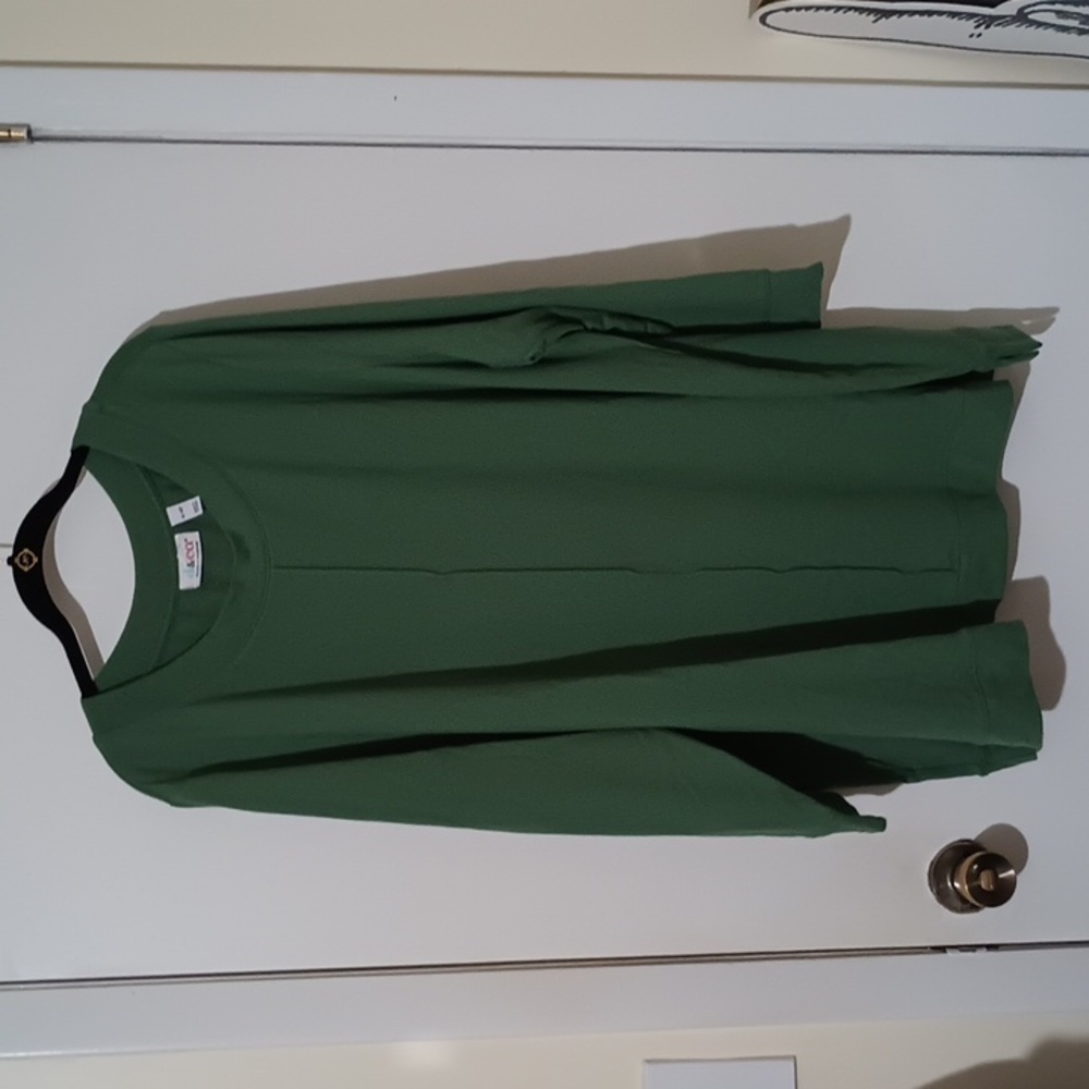 Denim & Co. 4X Petite Heavenly Jersey(sweater) Dark Ivy Tunic